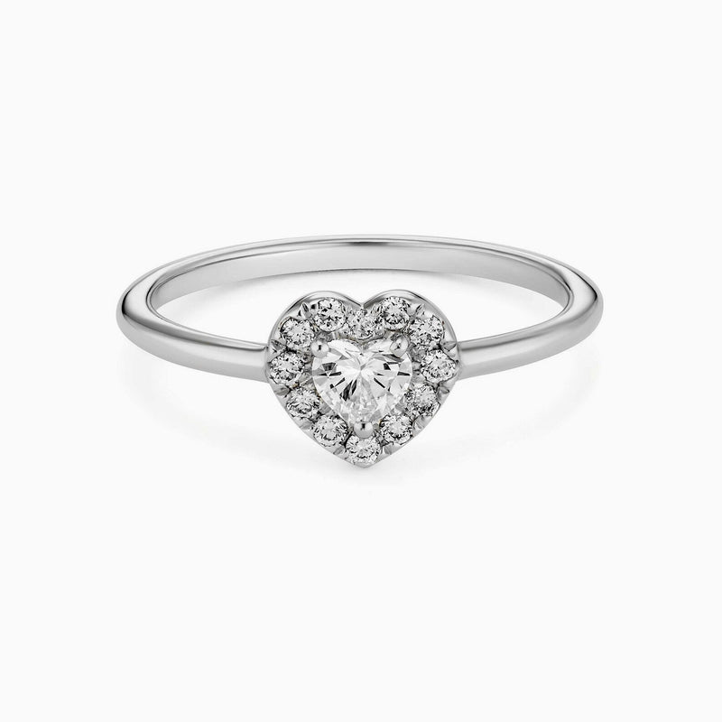 Heart Halo Ring in Gold with Diamonds