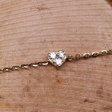 Three Stones Style Bracelet in Gold with Diamond