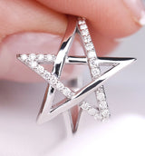 Star Ring in Gold with Diamonds