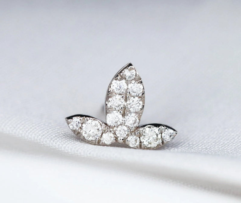 Crown Shaped Earrings in Gold with Diamonds