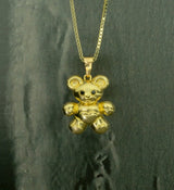 Teddy Bear Pendant in Gold with Diamonds