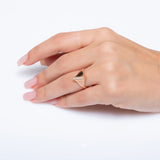 Signet Ring in Gold with Diamonds