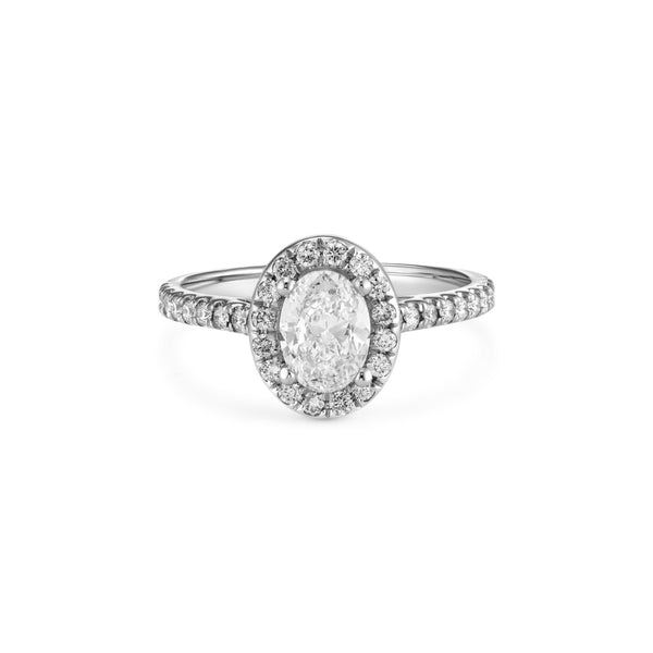 Oval Shape Ring in Gold with Diamonds