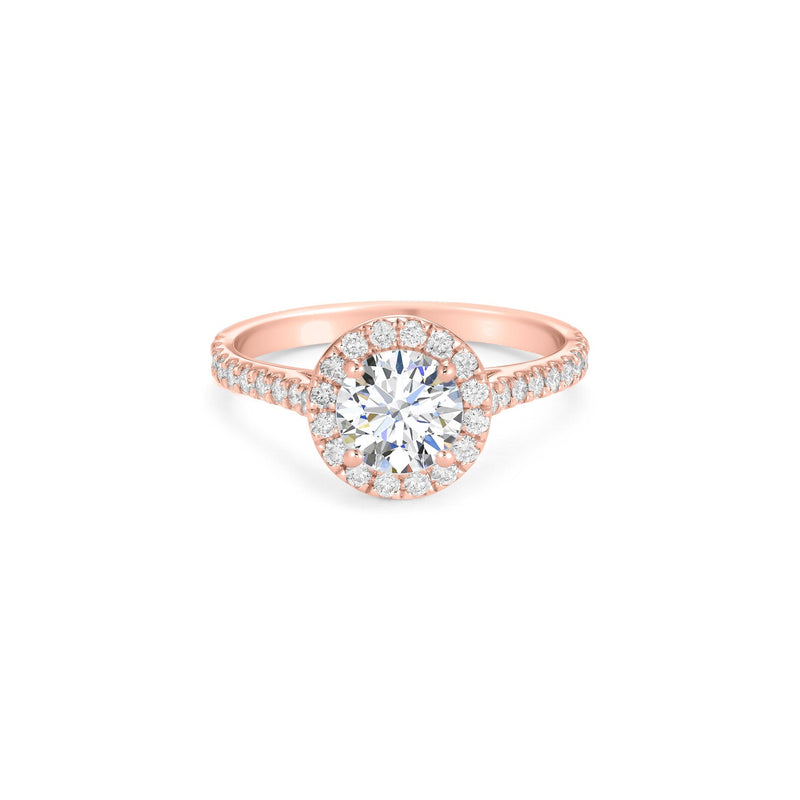 Round Halo Ring in Gold with Diamonds
