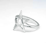 Star Ring in Gold with Diamonds