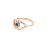 Evil Eye Shape  Ring in Gold with Diamonds