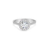 Round Halo Ring in Gold with Diamonds