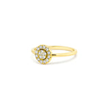 Round Shape Ring in Gold with Diamonds