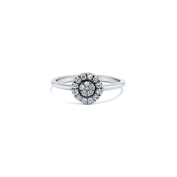 Round Shape Ring in Gold with Diamonds