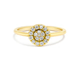 Round Shape Ring in Gold with Diamonds