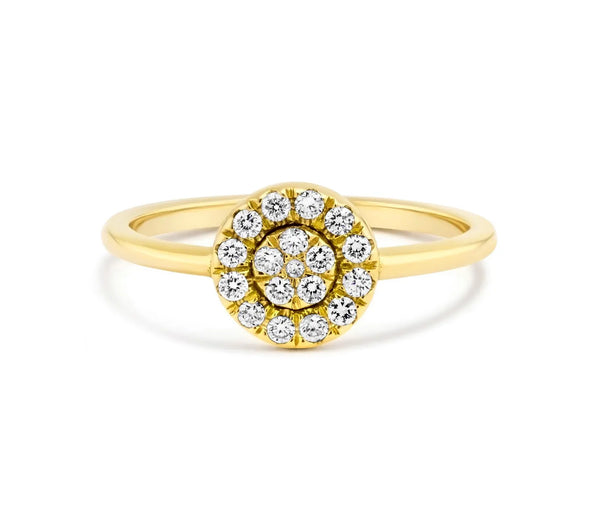 Round Shape Ring in Gold with Diamonds