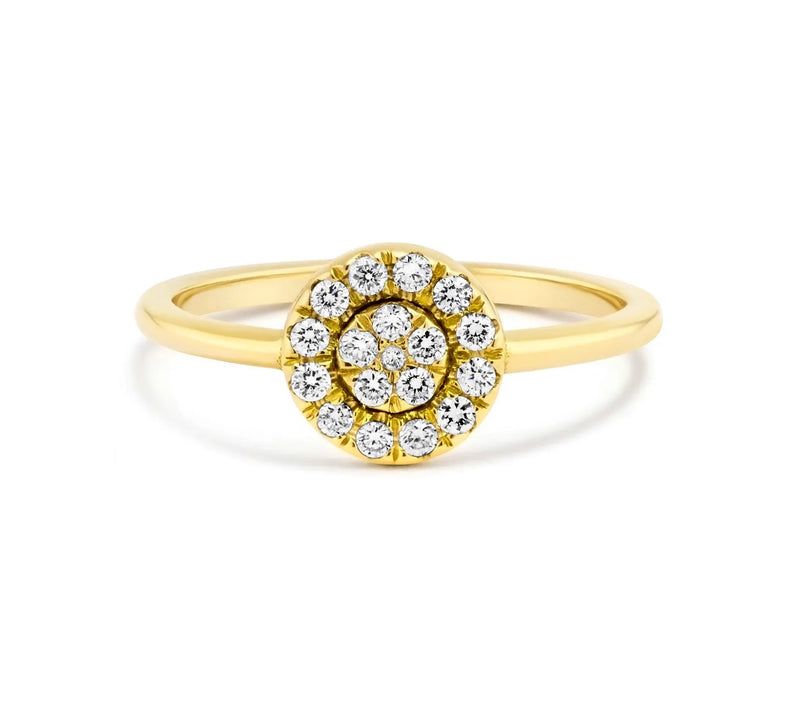 Round Shape Ring in Gold with Diamonds