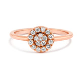 Round Shape Ring in Gold with Diamonds