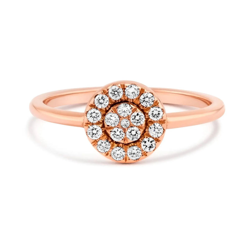 Round Shape Ring in Gold with Diamonds