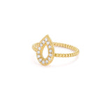 Pear Shape Vintage Design Ring in Gold with Diamonds