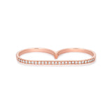Two Finger Ring in gold with diamonds