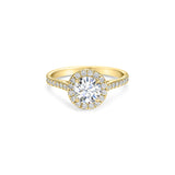 Round Halo Ring in Gold with Diamonds
