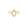Pear Shape vintage style Ring in Gold with Diamonds
