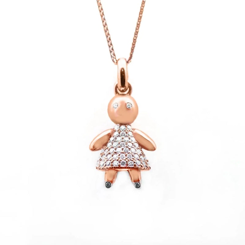 New Mom | Doll Necklace in Gold with Diamonds