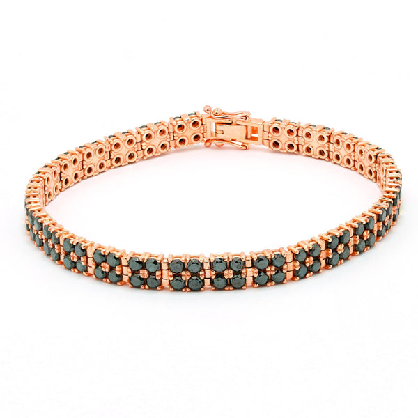 Two Rows Tenis Bracelet in Gold with Diamond