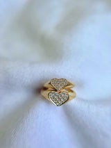 Heart Signet Ring in Gold with Diamonds