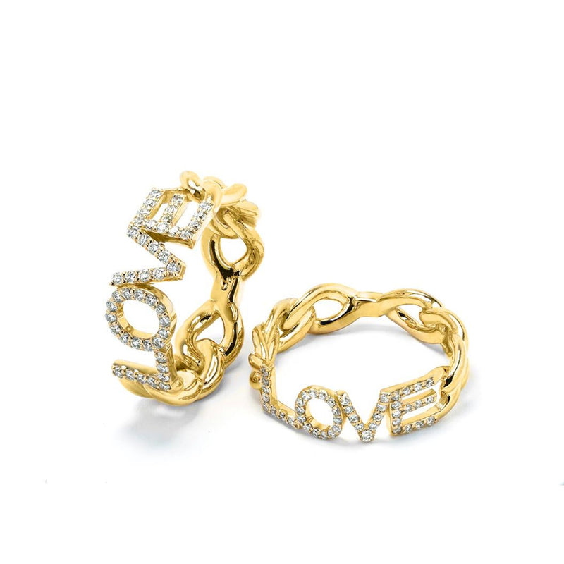 Love Ring in gold with diamonds