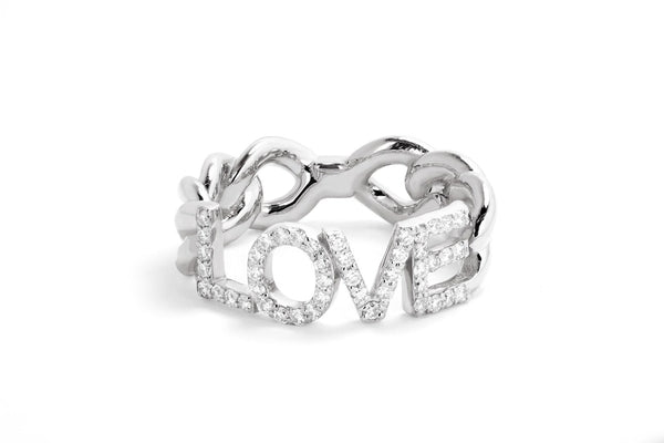 Love Ring in gold with diamonds