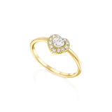 Heart Halo Ring in Gold with Diamonds