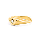 Pinkie Heart Ring in Gold with Diamonds