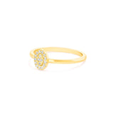 Oval Shape Ring in Gold with Diamonds