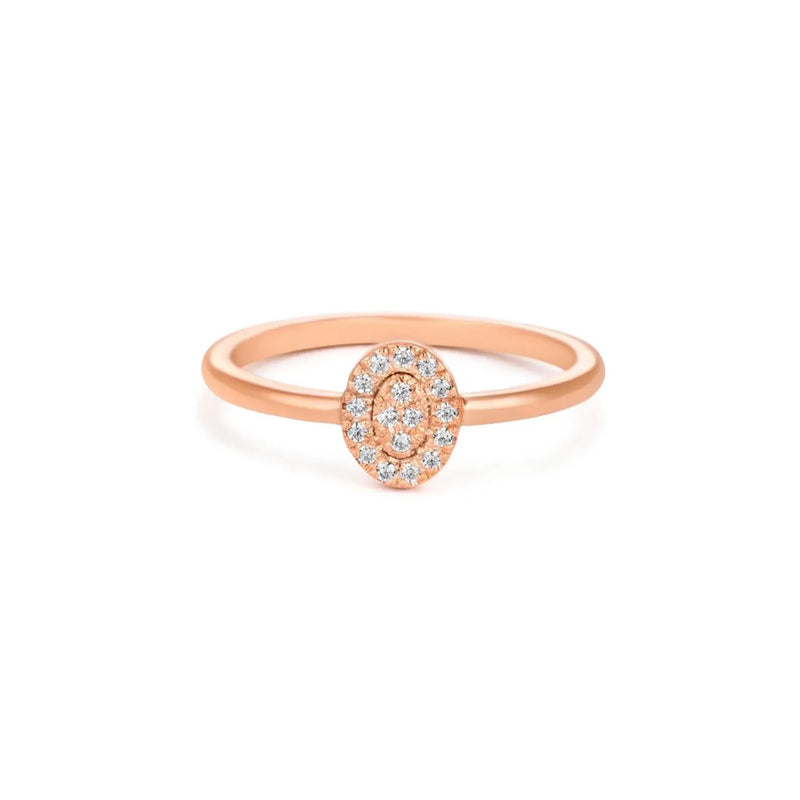 Oval Shape Ring in Gold with Diamonds