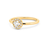 Round Shape Halo Style Ring in Gold with Diamonds
