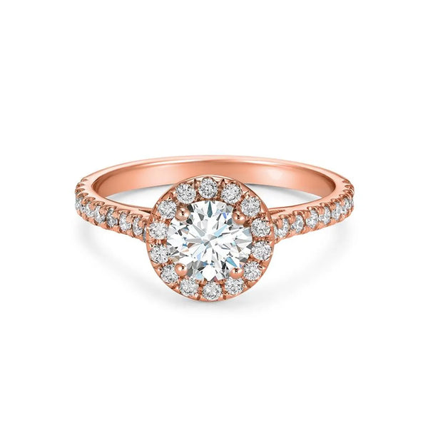 Round Shape Ring in Gold with Diamonds