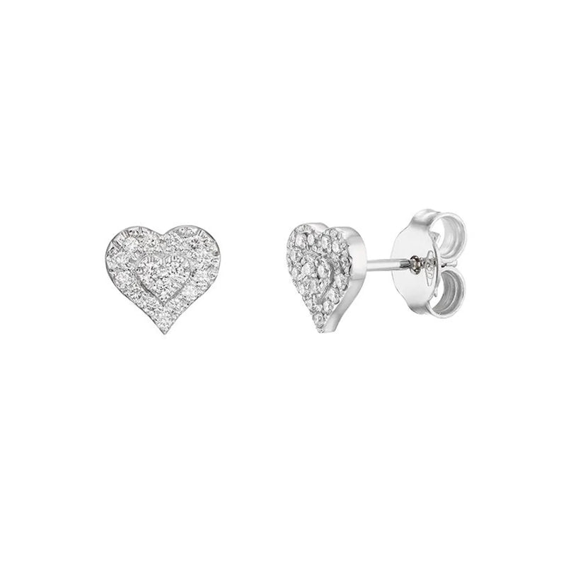 Heart Shape Earrings in Gold with Diamonds