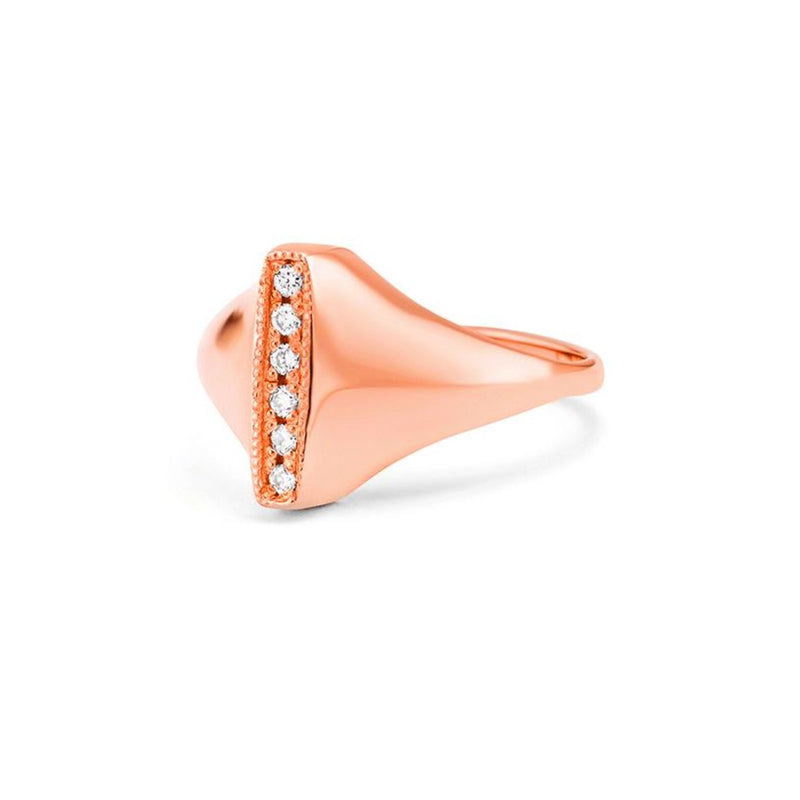 Signet Ring in Gold with Diamonds
