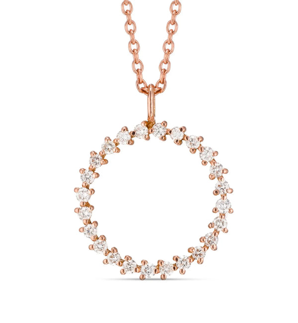Circle of Life Necklace in Gold with Diamonds