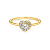 Heart Halo Ring in Gold with Diamonds