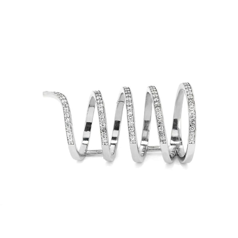 Spiral Style Ring in Gold with Diamonds