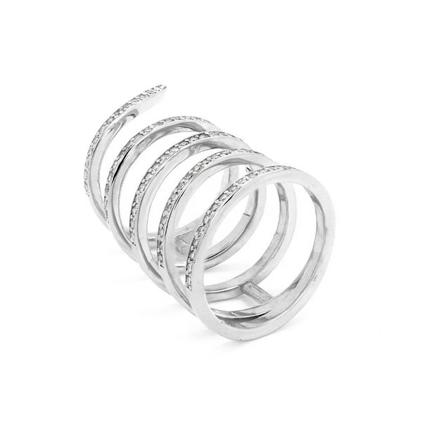 Spiral Style Ring in Gold with Diamonds