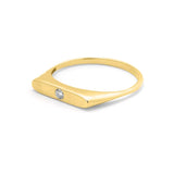 Signet Ring in Gold with Diamonds