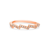 Zig Zag Wave Shape Ring in Gold with Diamonds