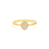 Oval Shape Ring in Gold with Diamonds