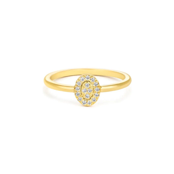 Oval Shape Ring in Gold with Diamonds