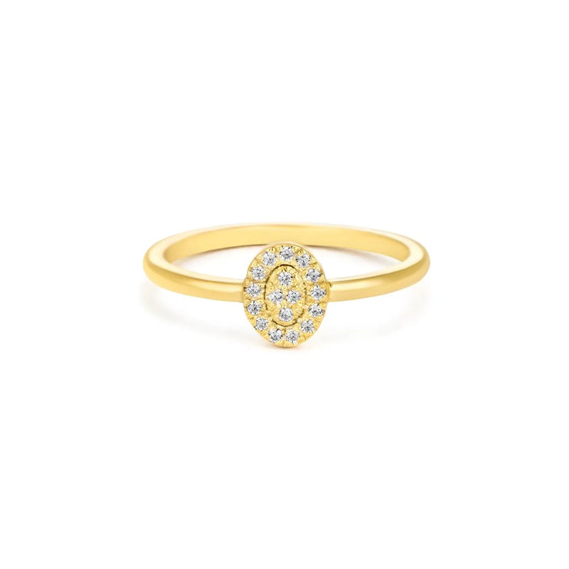 Oval Shape Ring in Gold with Diamonds
