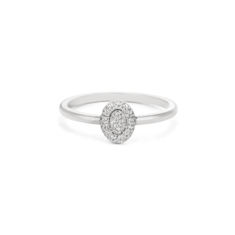 Oval Shape Ring in Gold with Diamonds