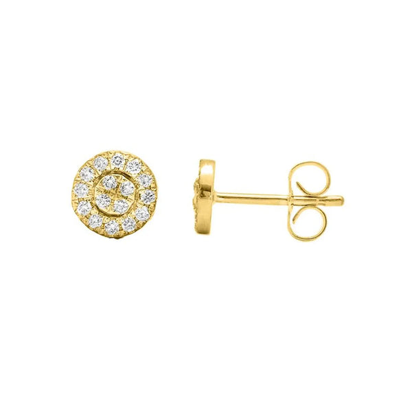 Halo Design Earrings in Gold with Diamonds