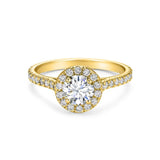 Round Shape Ring in Gold with Diamonds