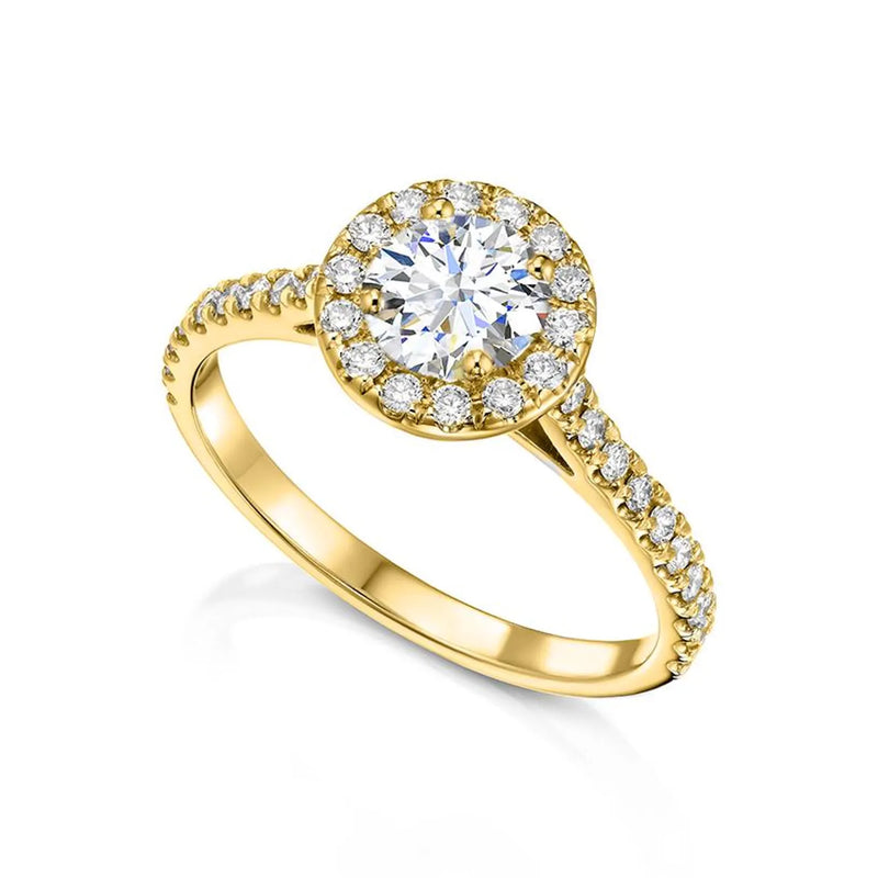 Round Shape Ring in Gold with Diamonds