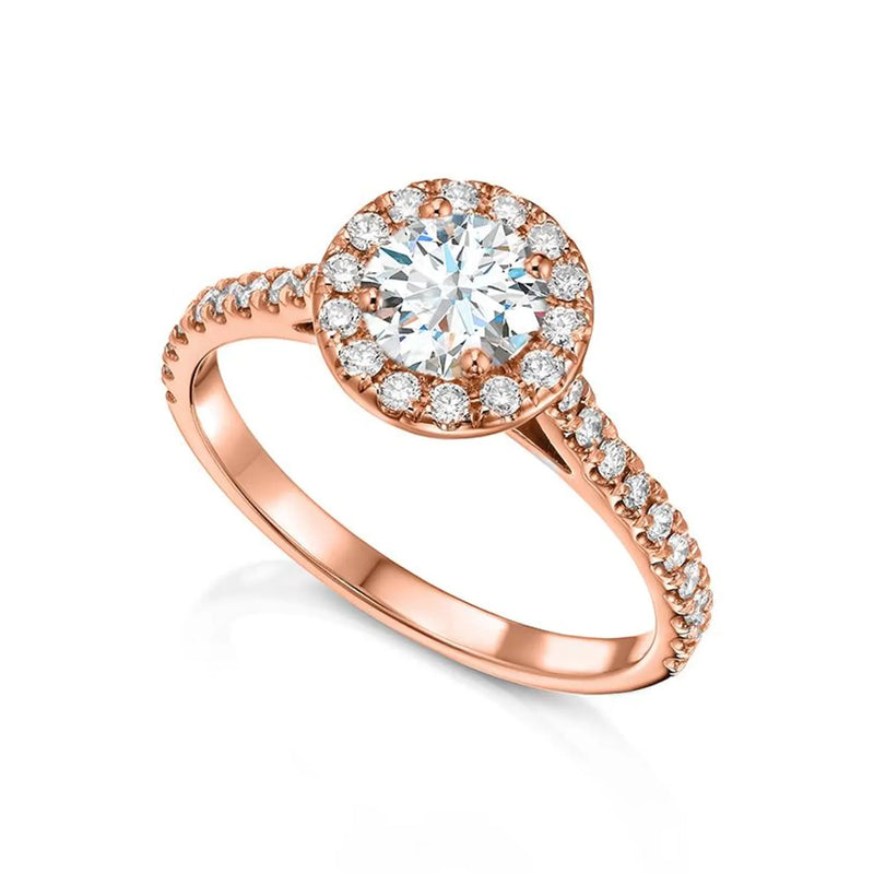 Round Shape Ring in Gold with Diamonds