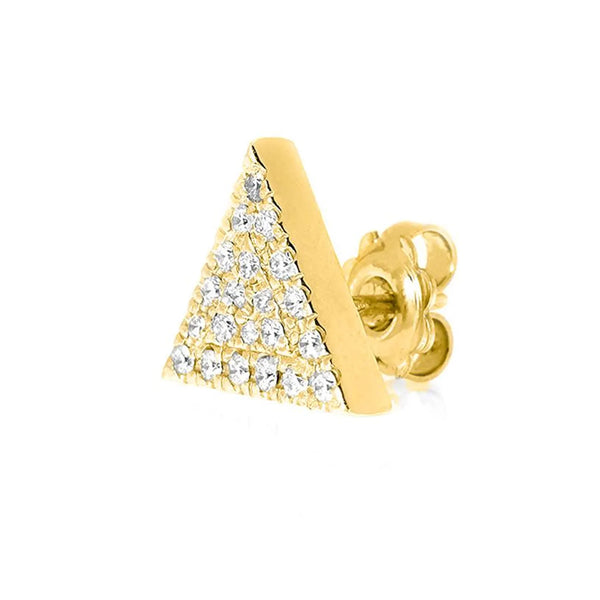 Triangle Shaped Earrings in Gold with Diamonds